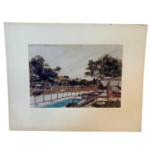 Vintage 1968 McDougall Residential Clusters Greenbelts Trails Print Mounted Art